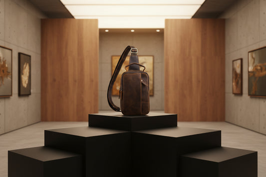 la sacoche homme cuir élégance vintage en coloris marron