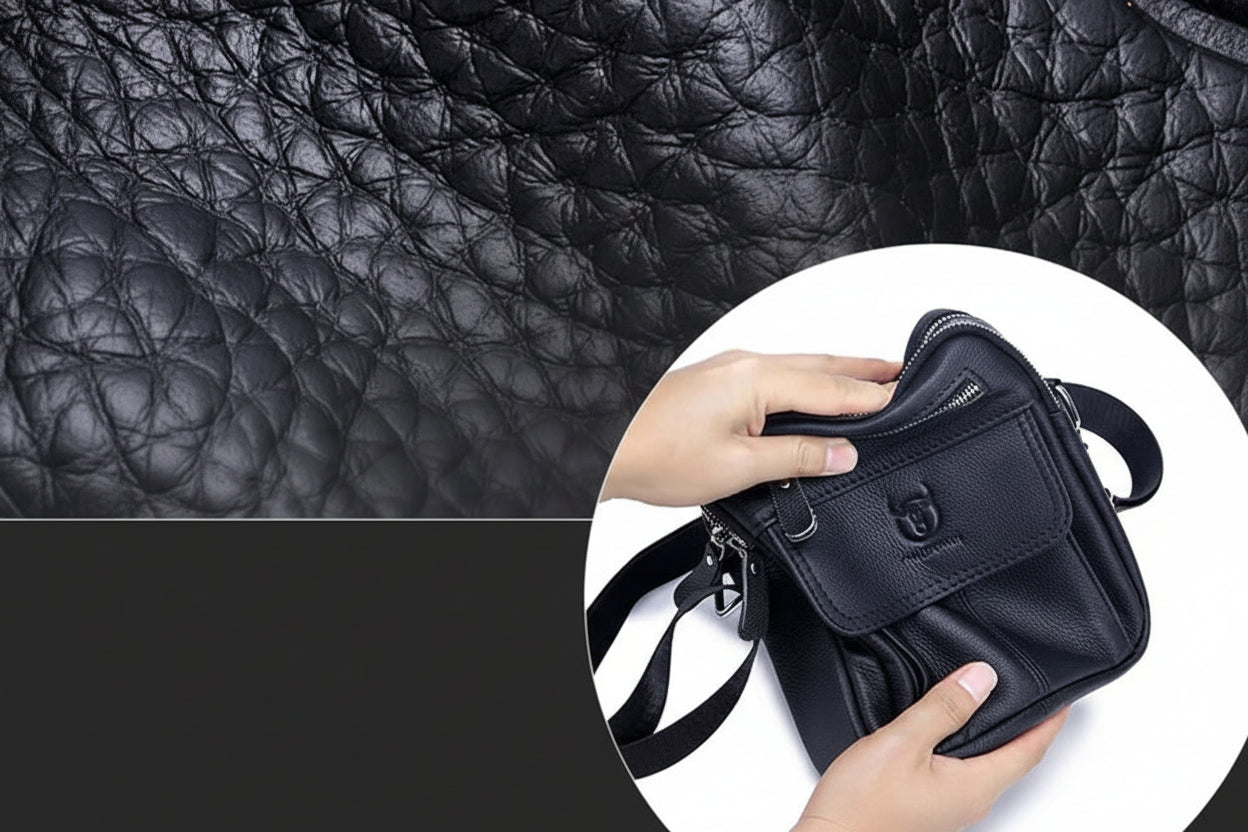 Sacoche homme cuir véritable imperméable et résistant aux intempéries