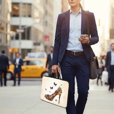 Sacoche ordinateur femme Elégante, intérieur matelassé assurant une absorption optimale des impacts 