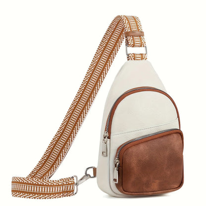 sacoche  élégance retro de couleur blanc marron